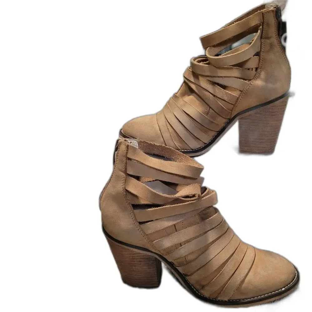 Free People Strappy Hybrid Heeled Booties